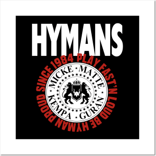 Hymans Play Fast'n Loud Be Hyman Proud 1984 white and red print Posters and Art